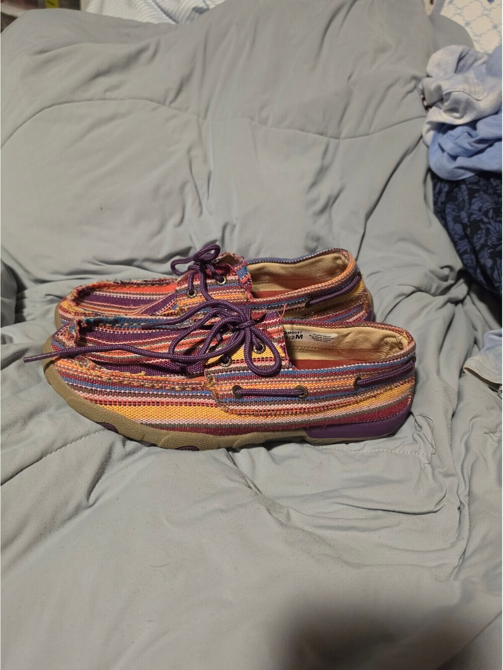 Twisted X Women's Multicolor Striped Canvas Boat Shoes